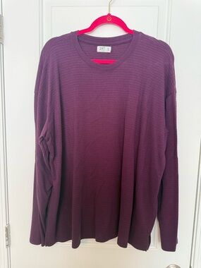 Maurices Plum Ribbed Long Sleeve Tee